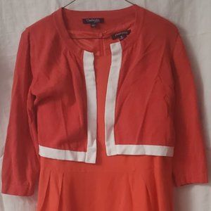 Linen Blend "Fit'n'Flare" dress w/ shrug